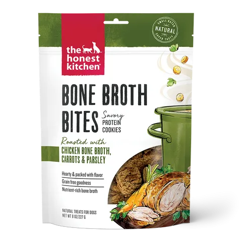 The Honest Kitchen Bone Broth Bites Roasted with Chicken Bone Broth & Carrots Treats for Dogs