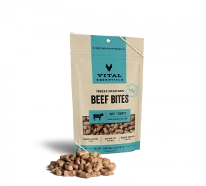 Vital Essentials Freeze Dried Beef Bites Dog Treats