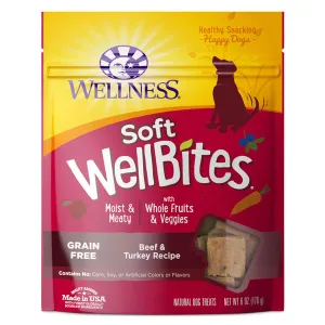 Wellness Natural Grain Free Wellbites Soft Beef and Turkey Recipe Dog Treats