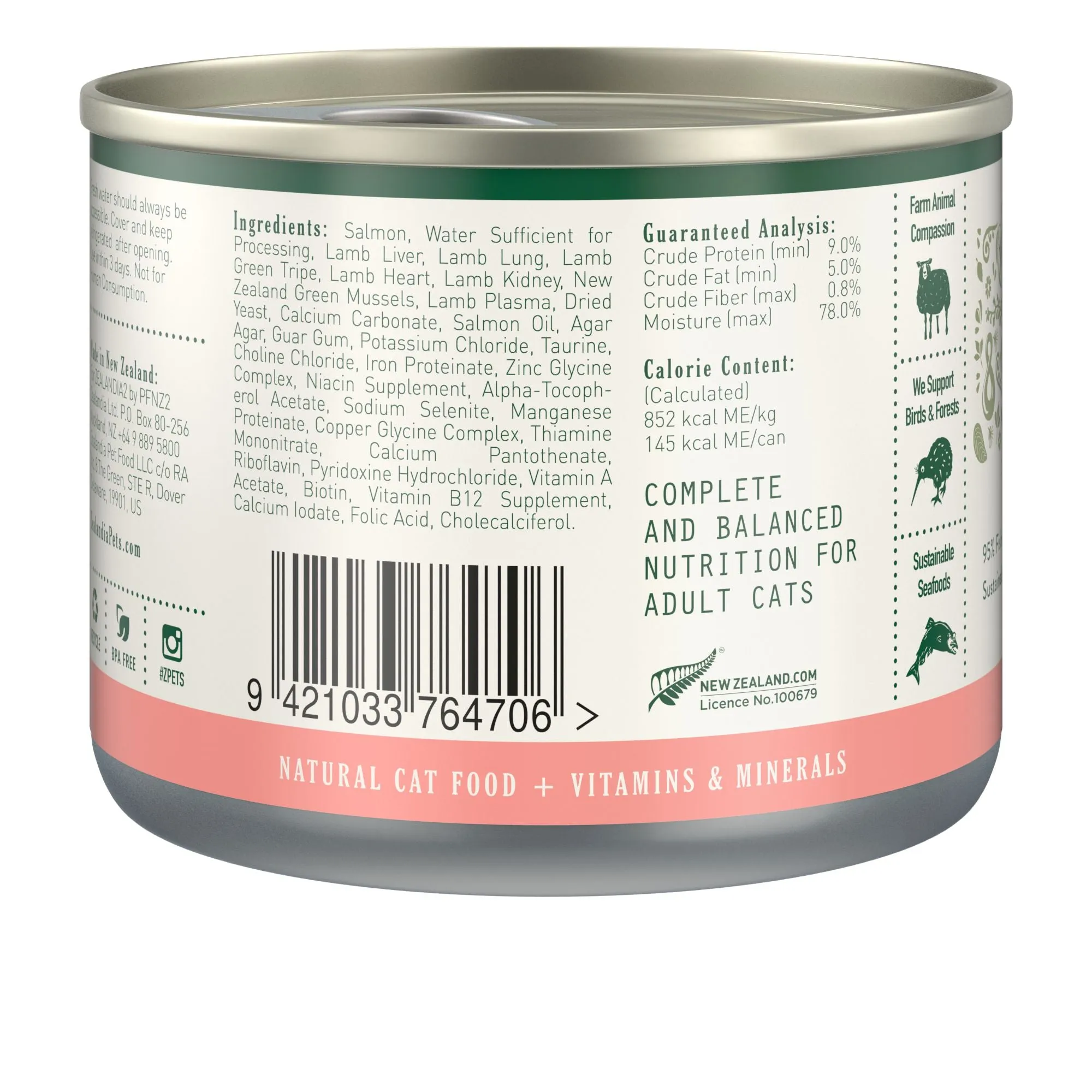 Zealandia Salmon Pate Adult Cat Wet Food 170g