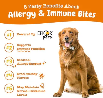 Zesty Paws Allergy & Immune Bites Immune System Supplements for Dogs (Peanut Butter Flavour)