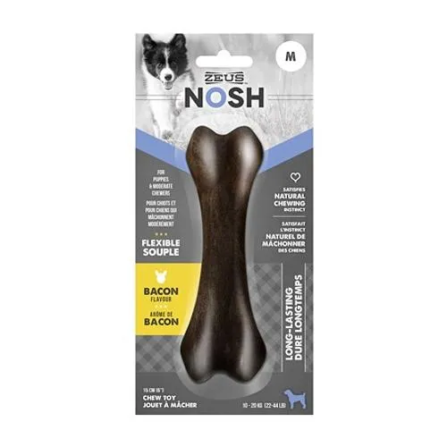 Zeus NOSH FLEXIBLE Chew Bone Toy Bacon Flavor 2 Sizes