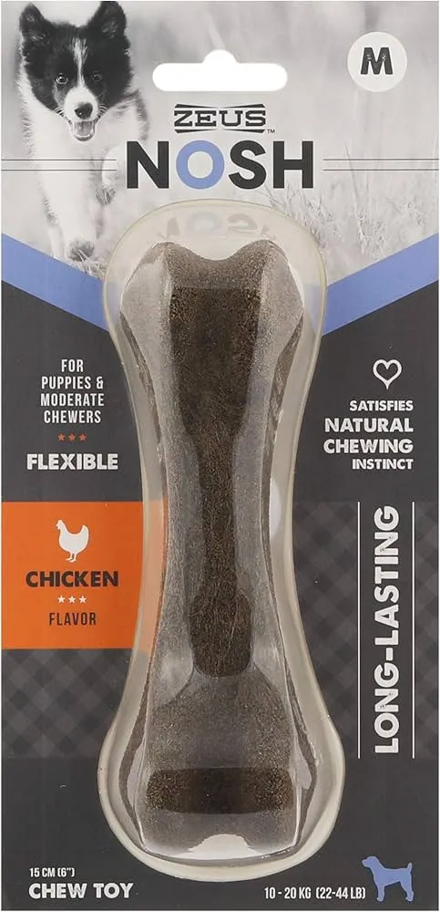 Zeus | Nosh Flexible Nylon & TPR Dog Chew Bone | Chicken