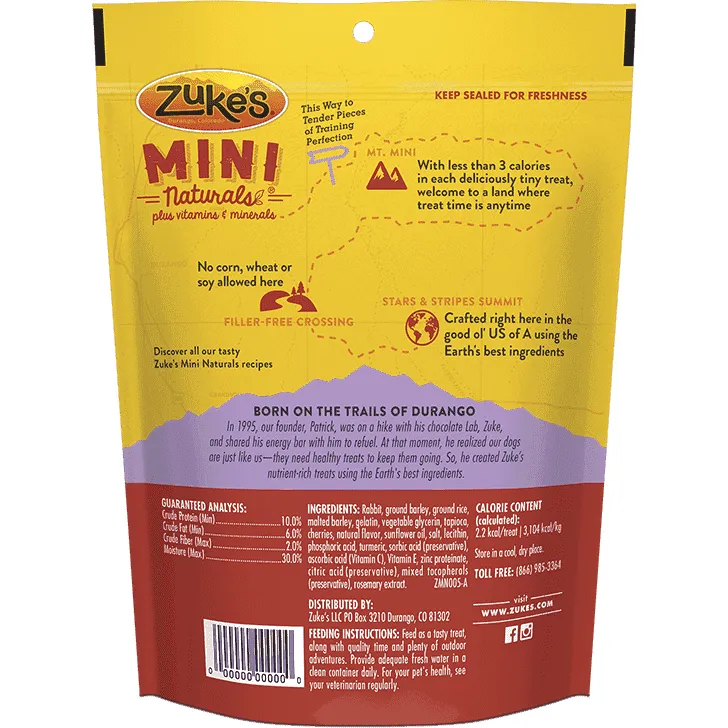 Zukes Dog Treats Mini Naturals Rabbit